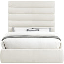  Color_Cream  Size_Queen  -- Adam Cream Linen Textured Fabric Upholstered Queen Bed IMAGE 3