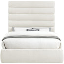 Meridian Adam Cream Linen Textured Fabric Queen Bed IMAGE 3