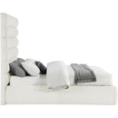 Meridian Adam Cream Linen Textured Fabric Queen Bed IMAGE 4