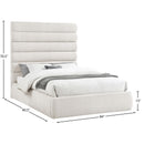 Meridian Adam Cream Linen Textured Fabric Queen Bed IMAGE 9