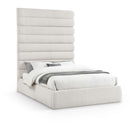Meridian Adam Cream Linen Textured Fabric Queen Bed IMAGE 1