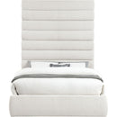 Color_Cream  Size_Queen  -- Adam Cream Linen Textured Fabric Upholstered Queen Bed IMAGE 3