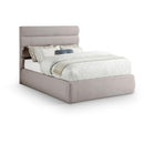  Color_Taupe  Size_Full  -- Adam Taupe Linen Textured Fabric Upholstered Full Bed IMAGE 1
