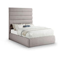  Color_Taupe  Size_Full  -- Adam Taupe Linen Textured Fabric Upholstered Full Bed IMAGE 1