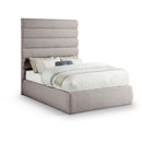 Meridian Adam Taupe Linen Textured Fabric Full Bed IMAGE 1