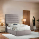  Color_Taupe  Size_Full  -- Adam Taupe Linen Textured Fabric Upholstered Full Bed IMAGE 2