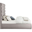 Meridian Adam Taupe Linen Textured Fabric Full Bed IMAGE 4