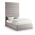  Color_Taupe  Size_Full  -- Adam Taupe Linen Textured Fabric Upholstered Full Bed IMAGE 1