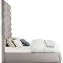 Meridian Adam Taupe Linen Textured Fabric Full Bed IMAGE 4