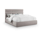  Color_Taupe  Size_King  -- Adam Taupe Linen Textured Fabric Upholstered King Bed IMAGE 1