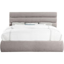 Meridian Adam Taupe Linen Textured Fabric King Bed IMAGE 3