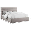 Color_Taupe  Size_King  -- Adam Taupe Linen Textured Fabric Upholstered King Bed IMAGE 9