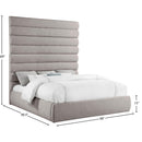  Color_Taupe  Size_King  -- Adam Taupe Linen Textured Fabric Upholstered King Bed IMAGE 9