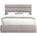  Color_Taupe  Size_Queen  -- Adam Taupe Linen Textured Fabric Upholstered Queen Bed IMAGE 3