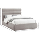 Meridian Adam Taupe Linen Textured Fabric Queen Bed IMAGE 9