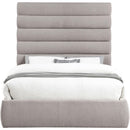  Color_Taupe  Size_Queen  -- Adam Taupe Linen Textured Fabric Upholstered Queen Bed IMAGE 3