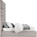  Color_Taupe  Size_Queen  -- Adam Taupe Linen Textured Fabric Upholstered Queen Bed IMAGE 4