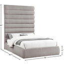  Color_Taupe  Size_Queen  -- Adam Taupe Linen Textured Fabric Upholstered Queen Bed IMAGE 9