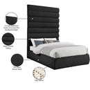 Meridian Adam Black Boucle Fabric Full Bed IMAGE 10