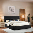  Color_Black  Size_King  -- Adam Black Boucle Fabric Upholstered King Bed IMAGE 2