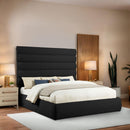  Color_Black  Size_King  -- Adam Black Boucle Fabric Upholstered King Bed IMAGE 2