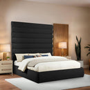  Color_Black  Size_King  -- Adam Black Boucle Fabric Upholstered King Bed IMAGE 2