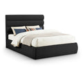  Color_Black Size_Queen -- Adam Black Boucle Fabric Upholstered Queen Bed IMAGE 1