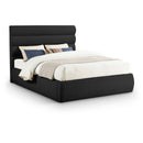  Color_Black  Size_Queen  -- Adam Black Boucle Fabric Upholstered Queen Bed IMAGE 1