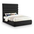  Color_Black Size_Queen -- Adam Black Boucle Fabric Upholstered Queen Bed IMAGE 1
