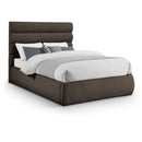  Color_Brown  Size_Full  -- Adam Brown Boucle Fabric Upholstered Full Bed IMAGE 1