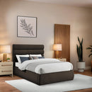  Color_Brown  Size_Full  -- Adam Brown Boucle Fabric Upholstered Full Bed IMAGE 2