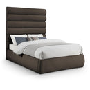  Color_Brown  Size_Full  -- Adam Brown Boucle Fabric Upholstered Full Bed IMAGE 1