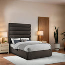  Color_Brown  Size_Full  -- Adam Brown Boucle Fabric Upholstered Full Bed IMAGE 2