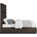  Color_Brown  Size_Full  -- Adam Brown Boucle Fabric Upholstered Full Bed IMAGE 4