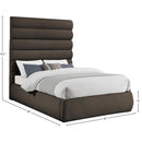  Color_Brown  Size_Full  -- Adam Brown Boucle Fabric Upholstered Full Bed IMAGE 9