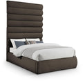  Color_Brown  Size_Full  -- Adam Brown Boucle Fabric Upholstered Full Bed IMAGE 1