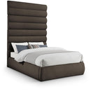 Color_Brown  Size_Full  -- Adam Brown Boucle Fabric Upholstered Full Bed IMAGE 1