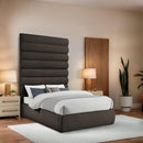  Color_Brown  Size_Full  -- Adam Brown Boucle Fabric Upholstered Full Bed IMAGE 2