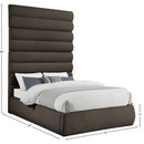  Color_Brown  Size_Full  -- Adam Brown Boucle Fabric Upholstered Full Bed IMAGE 9
