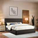  Color_Brown  Size_King  -- Adam Brown Boucle Fabric Upholstered King Bed IMAGE 2