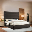  Color_Brown  Size_King  -- Adam Brown Boucle Fabric Upholstered King Bed IMAGE 2