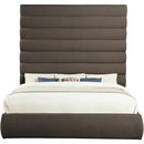  Color_Brown  Size_King  -- Adam Brown Boucle Fabric Upholstered King Bed IMAGE 3