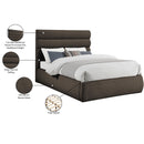 Meridian Adam Brown Boucle Fabric Queen Bed IMAGE 10