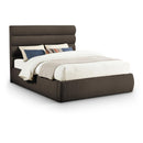  Color_Brown  Size_Queen  -- Adam Brown Boucle Fabric Upholstered Queen Bed IMAGE 1