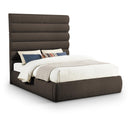 Meridian Adam Brown Boucle Fabric Queen Bed IMAGE 1