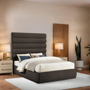  Color_Brown  Size_Queen  -- Adam Brown Boucle Fabric Upholstered Queen Bed IMAGE 2