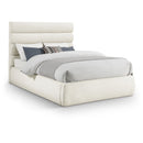 Meridian Adam Cream Boucle Fabric Full Bed IMAGE 1