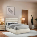  Color_Cream  Size_Full  -- Adam Cream Boucle Fabric Upholstered Full Bed IMAGE 2