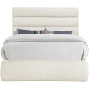 Meridian Adam Cream Boucle Fabric Full Bed IMAGE 3