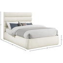Meridian Adam Cream Boucle Fabric Full Bed IMAGE 9